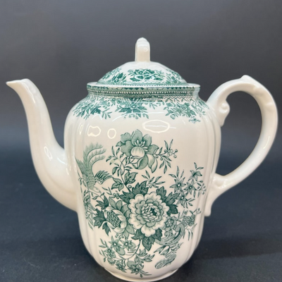 Vintage Villeroy & Boch Fasan Green coffee set for 4, vitrified porcelain,