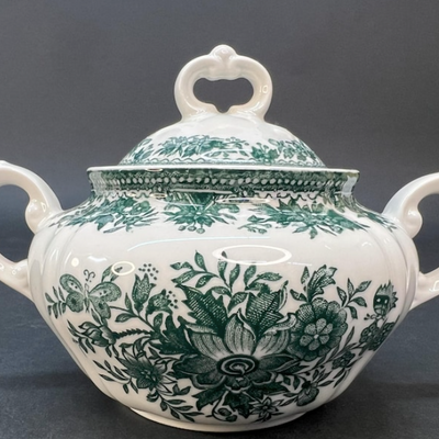 Vintage Villeroy & Boch Fasan Green coffee set for 4, vitrified porcelain,