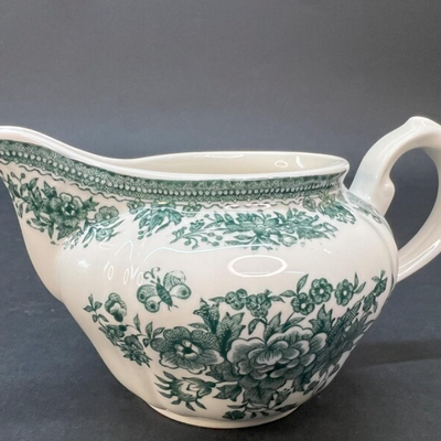 Vintage Villeroy & Boch Fasan Green coffee set for 4, vitrified porcelain,