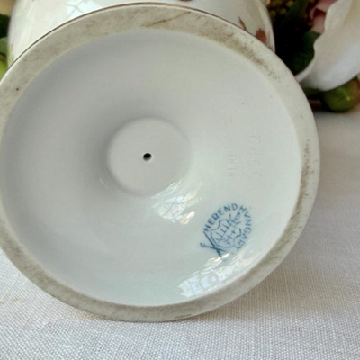 Beautiful, luxurious hand painted porcelain Queen Victoria Footed Urn Vase