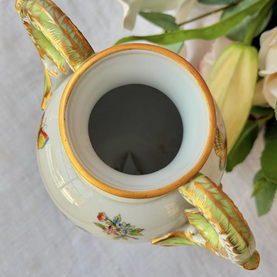 Beautiful, luxurious hand painted porcelain Queen Victoria Footed Urn Vase