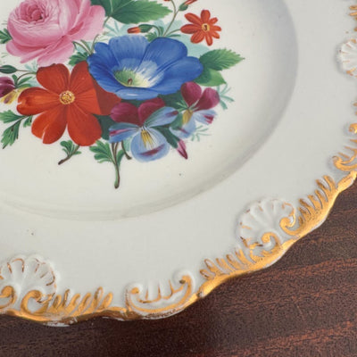 Antique Meissen Rococo Floral Plate 8.25”