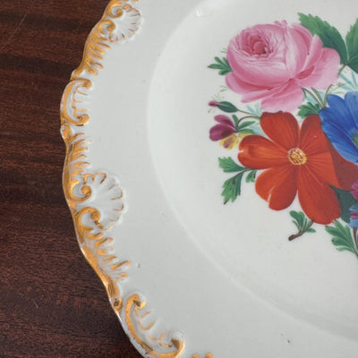 Antique Meissen Rococo Floral Plate 8.25”