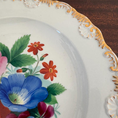 Antique Meissen Rococo Floral Plate 8.25”