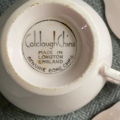 Vintage Colclough Bone China Trio Pink & Gold English Teacup Saucer Set Afternoon Tea Shabby Chic